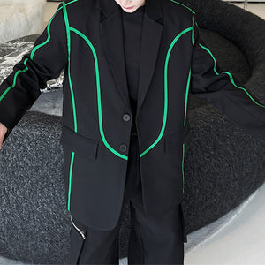 Green Web Contrast Blazer