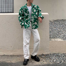 Load image into Gallery viewer, Floral Green Single Breasted Lapel Jacket
