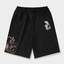 Load image into Gallery viewer, Fish Embroidery Five Points Sports Pants
