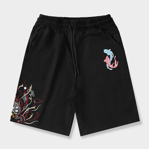 Fish Embroidery Five Points Sports Pants