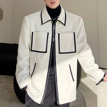 Load image into Gallery viewer, Black And White Contrast Lapel Blazer
