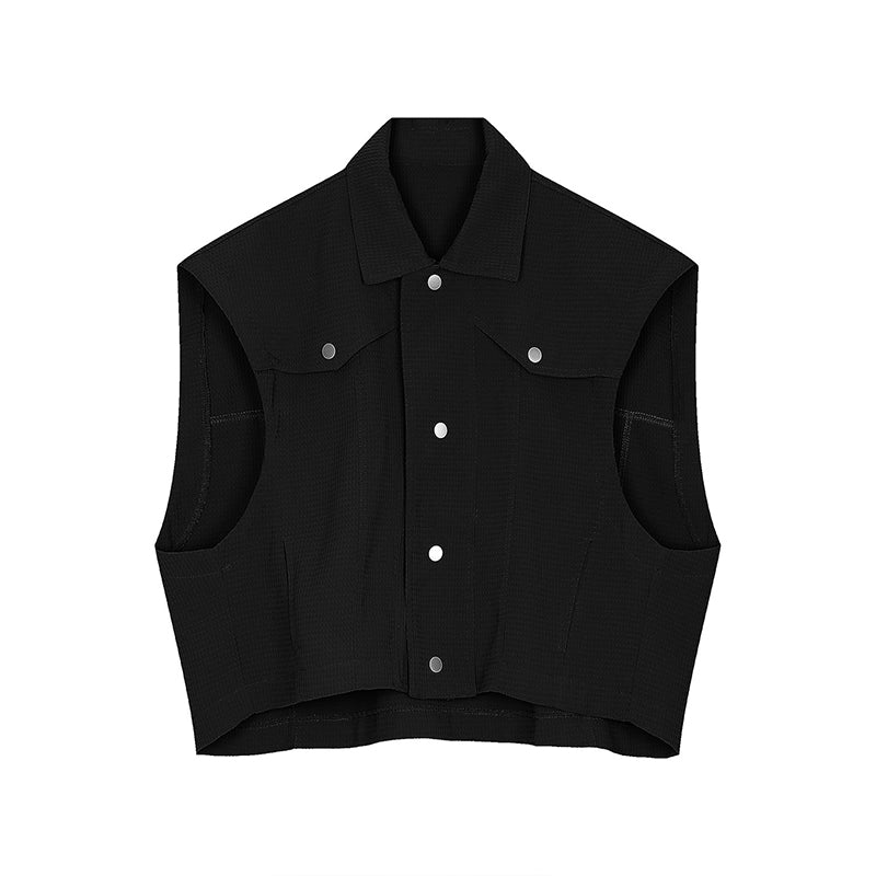 Lapel Casual Cropped Vest