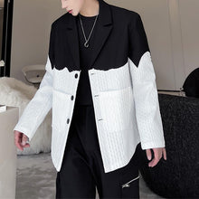 Load image into Gallery viewer, Black and White Color Contrast Lapel Blazer
