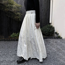 Load image into Gallery viewer, Vintage Jacquard Pleated One-piece Buckle Long Skirt
