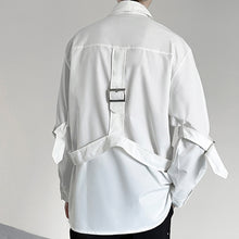 Load image into Gallery viewer, Strap Metal Buckle Button Long Sleeve Shirt
