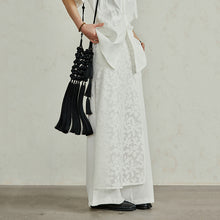 Load image into Gallery viewer, Asymmetric Lace Panel Wide-leg Pants
