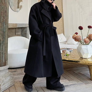 Loose Scarf Suit Collar Wool Coat