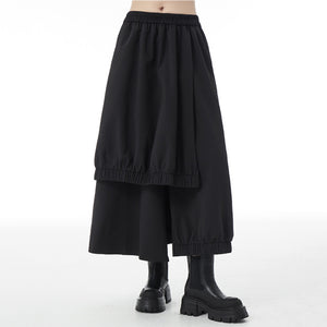 Solid Color Loose Casual A-line Culottes