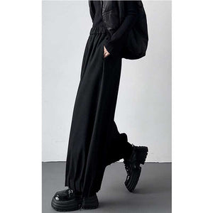 Woolen High Waist Straight Trousers