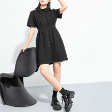 Load image into Gallery viewer, Polo Neck Pleated Casual Dress
