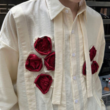 Load image into Gallery viewer, Rose Handmade Floral Long Sleeve Shirt
