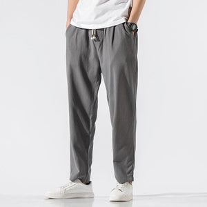 Cotton Linen Straight Casual Pants