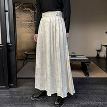 Load image into Gallery viewer, Vintage Jacquard Pleated One-piece Buckle Long Skirt
