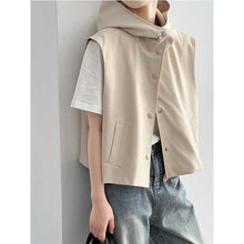 Load image into Gallery viewer, Casual Hooded Cropped Vest
