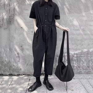 Women's Summer Black Loose Jumpsuit