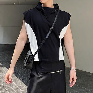 Cropped Hooded Sleeveless Sweatshirt