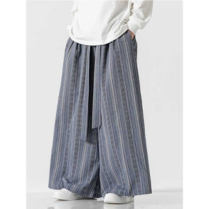 Loose Culottes Harem Stripe Casual Pants