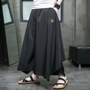 Ice Silk Wide-leg Irregular Culottes