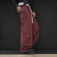 Load image into Gallery viewer, Straight Mid-high Waist Cargo Trousers
