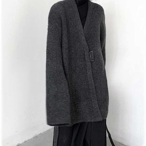 Winter Belted Knitted Wool Coat