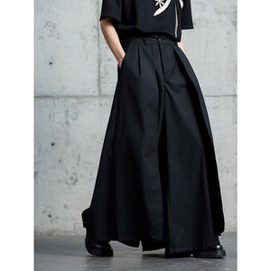 Multi-piece Fake Two-piece Wide-leg Culottes Samurai Pants