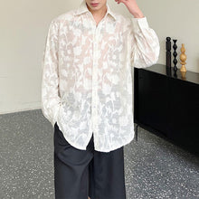 Load image into Gallery viewer, Patterned Sheer Off Shoulder Long Sleeve Shirt
