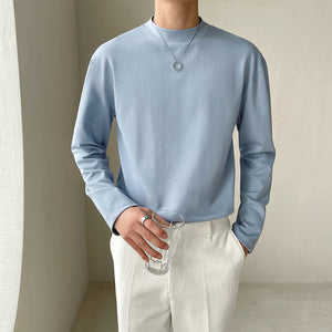 Solid Color Half Turtleneck Loose Inner T-shirt