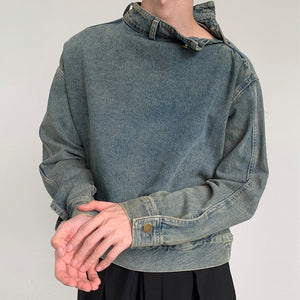 Casual Denim Stand Collar Jacket