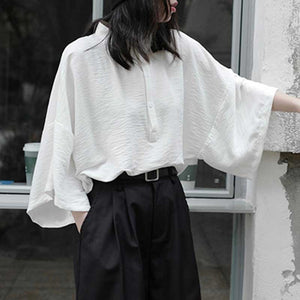 Stand Collar Oversized Cuff T-shirt