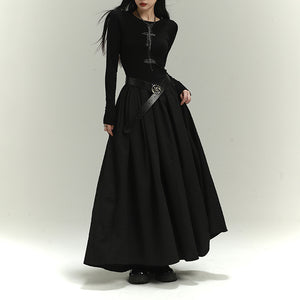 Long Sleeve Black Halloween Dress