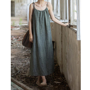 Loose Retro Casual Suspender Dress