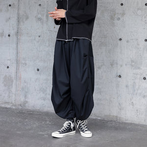 Draped Cropped Pleated Cropped Trousers