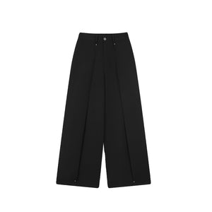 Pleated Loose Straight Wide-leg Trousers