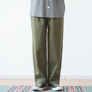 Japanese Retro Solid Loose Straight Trousers