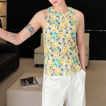 Load image into Gallery viewer, Floral Slim-fit Crew Neck Knitted Vest
