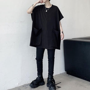 Loose pockets Round neck Short sleeve T-shirt