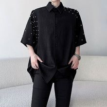 Load image into Gallery viewer, Hidden Texture Beaded Short-sleeved Shirt
