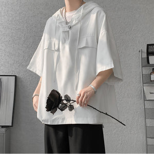 Hooded Loose Short-Sleeved T-shirt