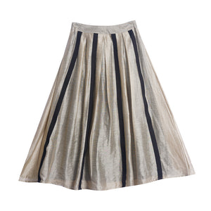 Vertical Stripe Side Zip Skirt