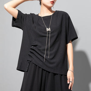 Irregular Button Casual T-shirt