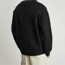 Load image into Gallery viewer, Line Embroidered Crew Neck Sweater
