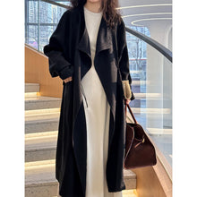 Load image into Gallery viewer, Mid-length Drawstring Trench Coat
