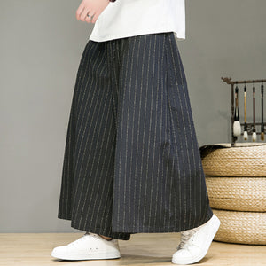 Vintage Striped Straight Wide Leg Pants