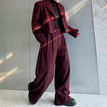 Load image into Gallery viewer, Short Suit Jacket Retro Wide-leg Trousers Thickened Two-piece Suit
