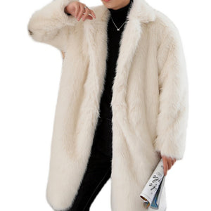 Winter Long Thick Faux Plush Coat