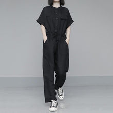 Load image into Gallery viewer, Black Vintage Cargo Jumpsuit
