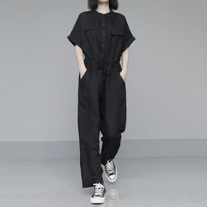 Black Vintage Cargo Jumpsuit