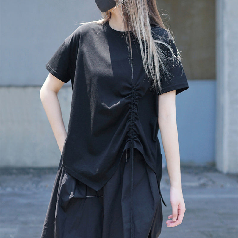 Asymmetric Slit Casual T-shirt