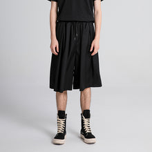 Load image into Gallery viewer, Summer Dark Drawstring Pleated Shorts
