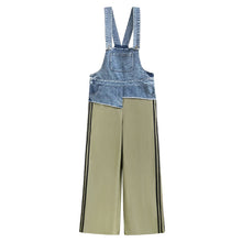 Load image into Gallery viewer, Contrast Color Patchwork Loose Denim Overalls
